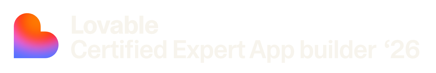 Lovable Certified Expert App Builder 2026 badge — Kimberly J. Lewis is certified for her expertise in building production web applications on the Lovable platform